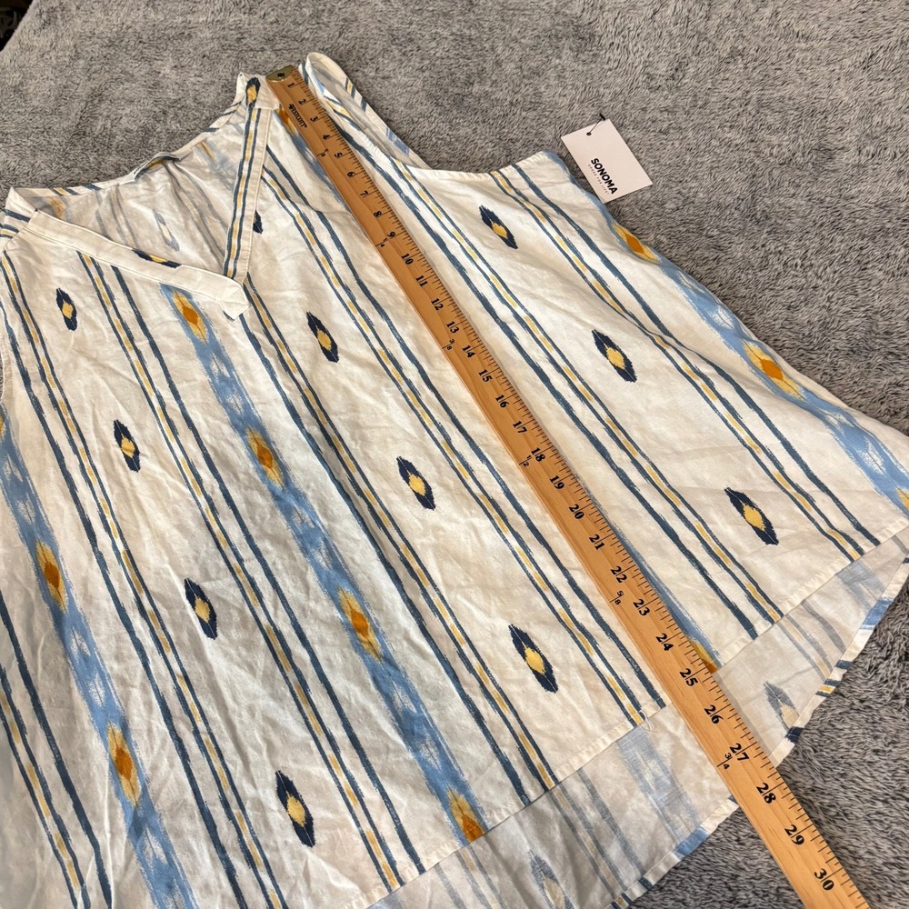Western Women Tank Top XXL Ikat Striped Cotton Blend Coastal Tribal Summer 20597 - Picture 9 of 11